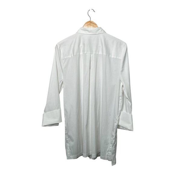 Chico's Ruffle Front Tunic Poplin Button-down | Sz 3= 16/18 Alabaster | NWTs - Picture 2 of 8